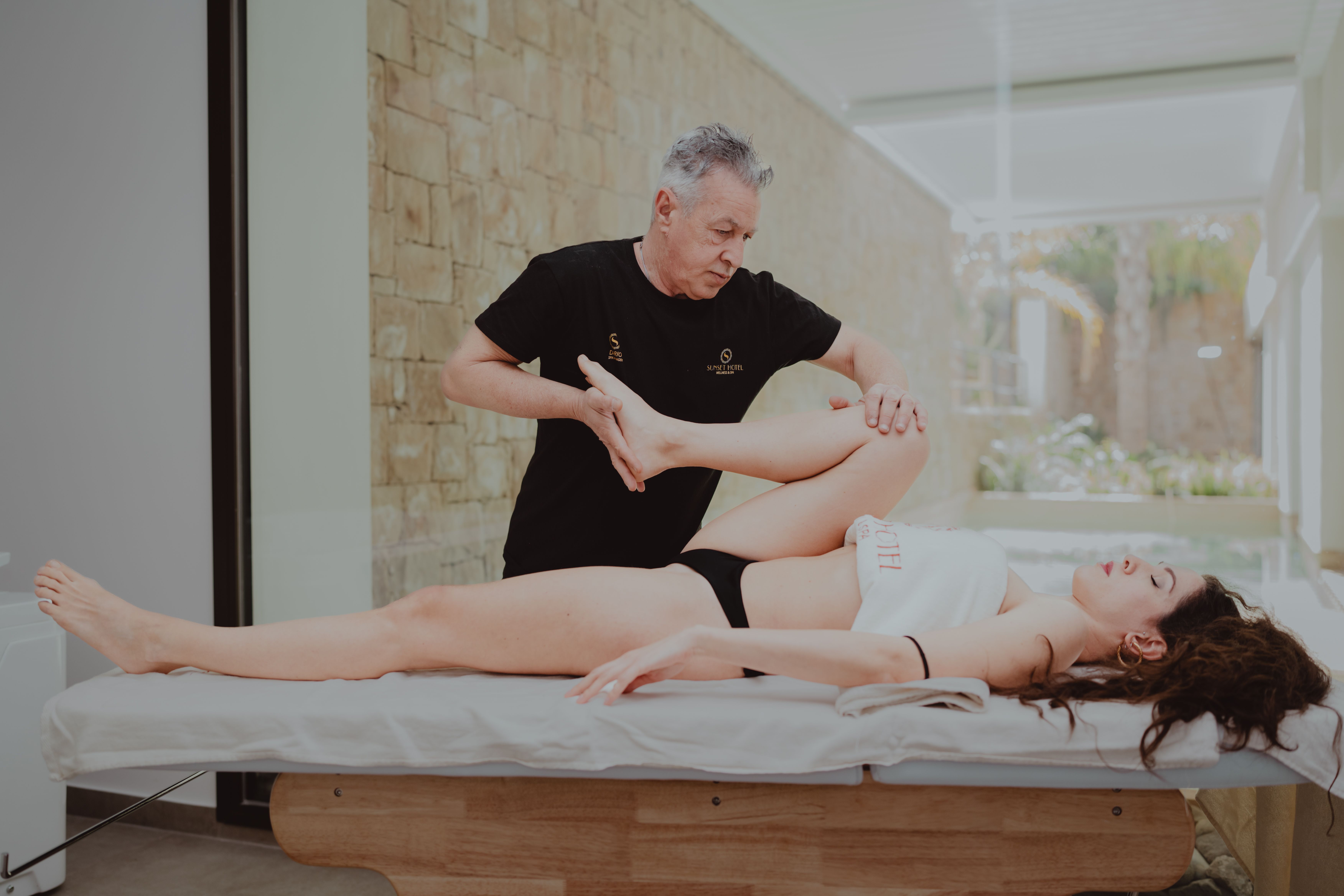 Patient receiving rehabilitation treatment